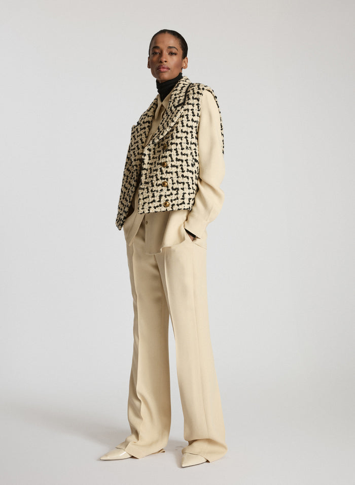 WOOL AND COTTON TEXUTURED VEST