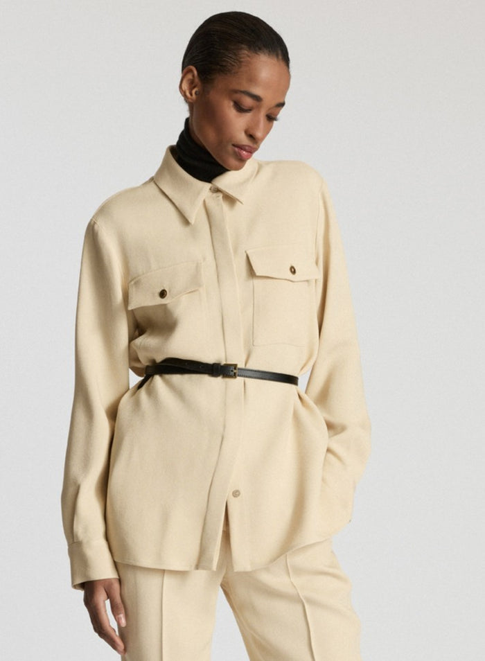 VISCOSE CADY SABLE OVERSIZE SHIRT