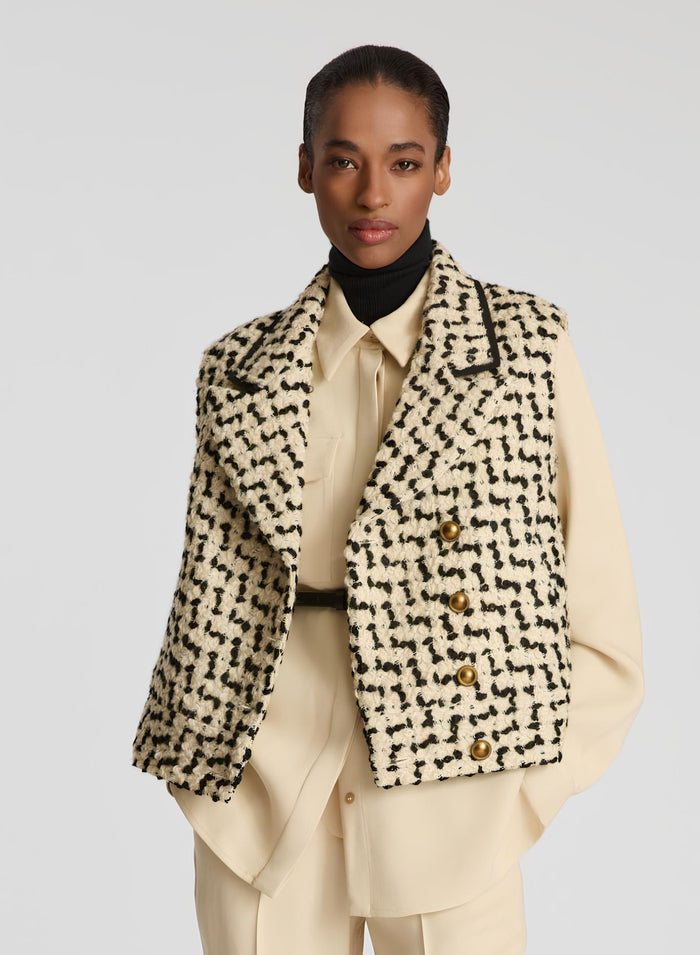 WOOL AND COTTON TEXUTURED VEST