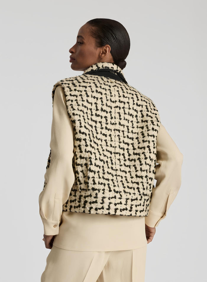 WOOL AND COTTON TEXUTURED VEST