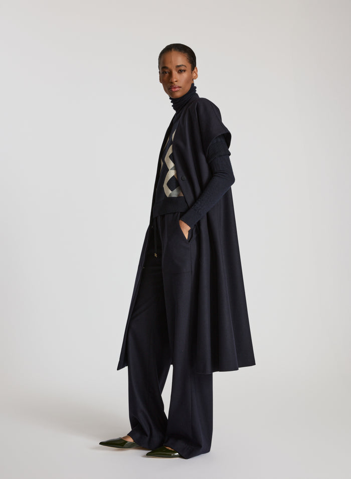 STRETCH FLANNEL WIDE LEG PANTS