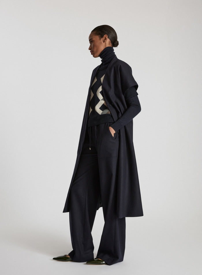 STRETCH FLANNEL WIDE LEG PANTS