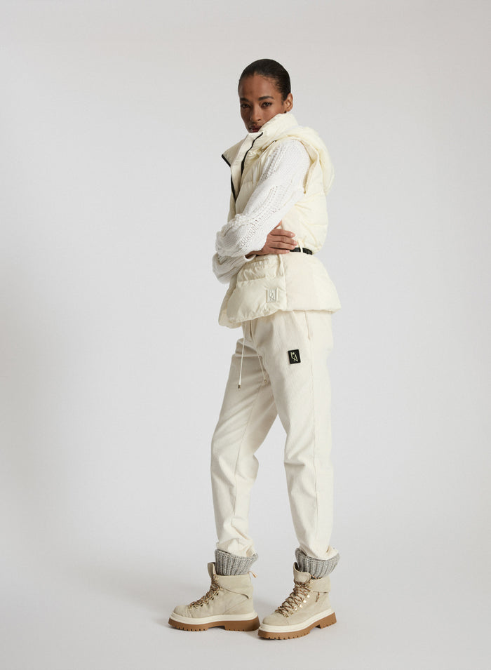 TECHNICAL CHIFFON AND VELVET PADDED VEST