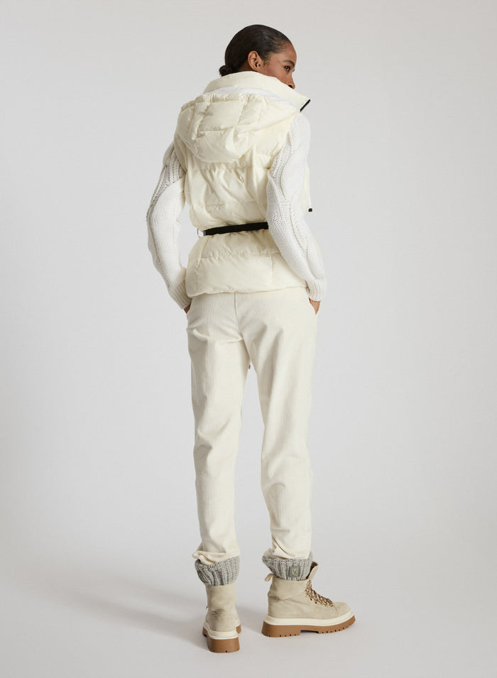 TECHNICAL CHIFFON AND VELVET PADDED VEST