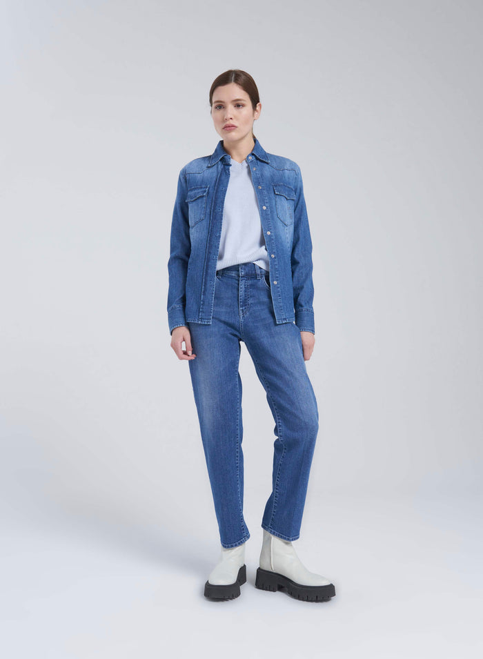 STRAIGHT-LEG DENIM PANTS