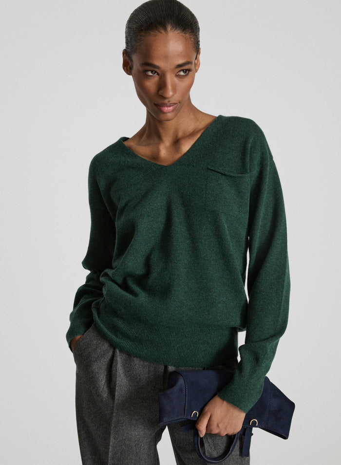WOOL, CASHMERE AND SILK SWEATER