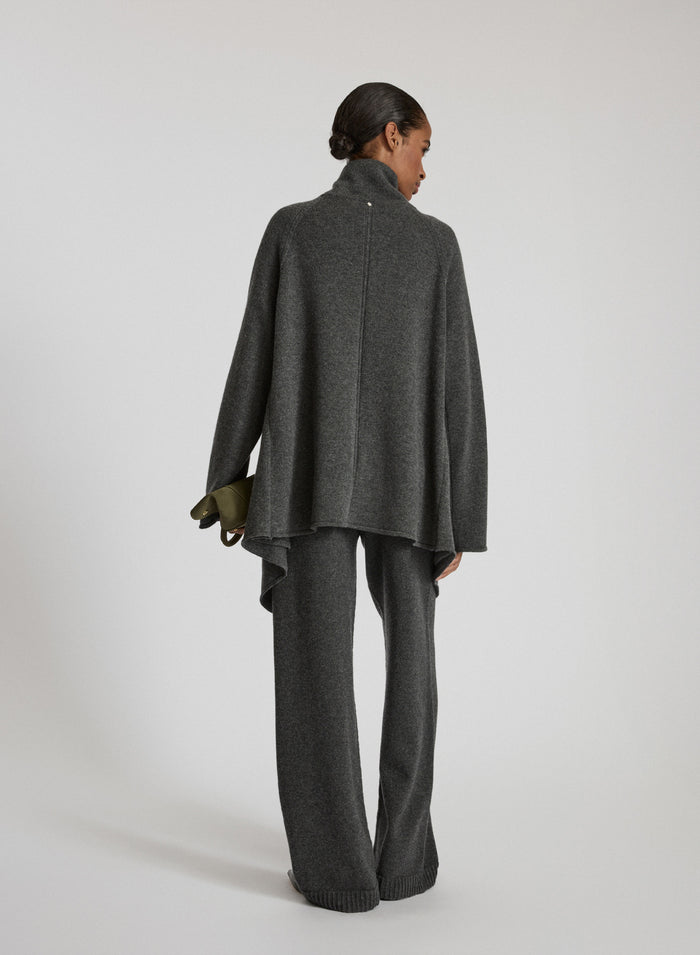 WOOL, CASHMERE AND SILK CARDIGAN WITH ASYMMETRIC CLOSURE