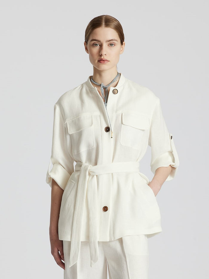 LINEN SAHARIANA JACKET