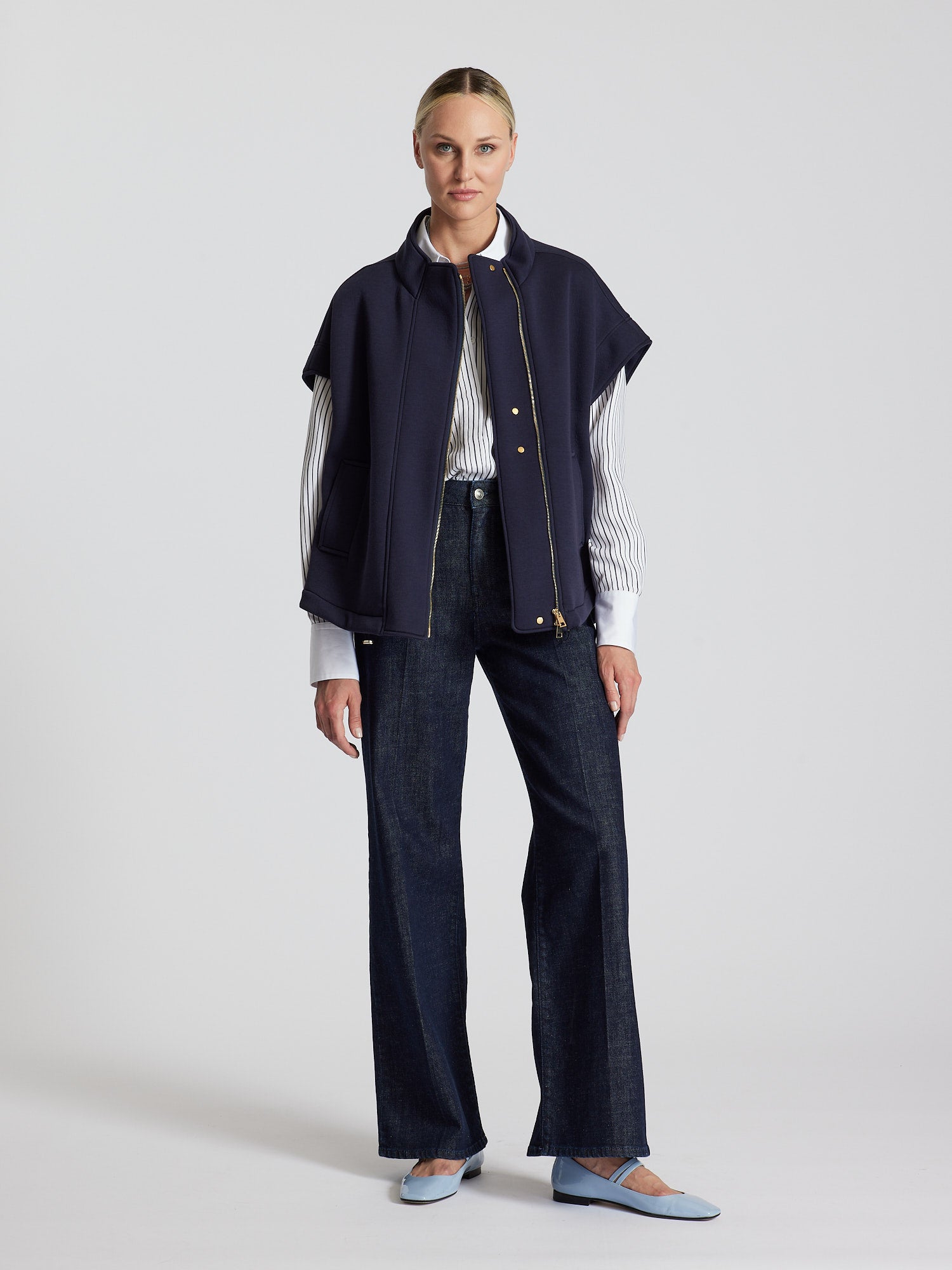 CAMICIA A RIGHE IN MISTO VISCOSA E SETA