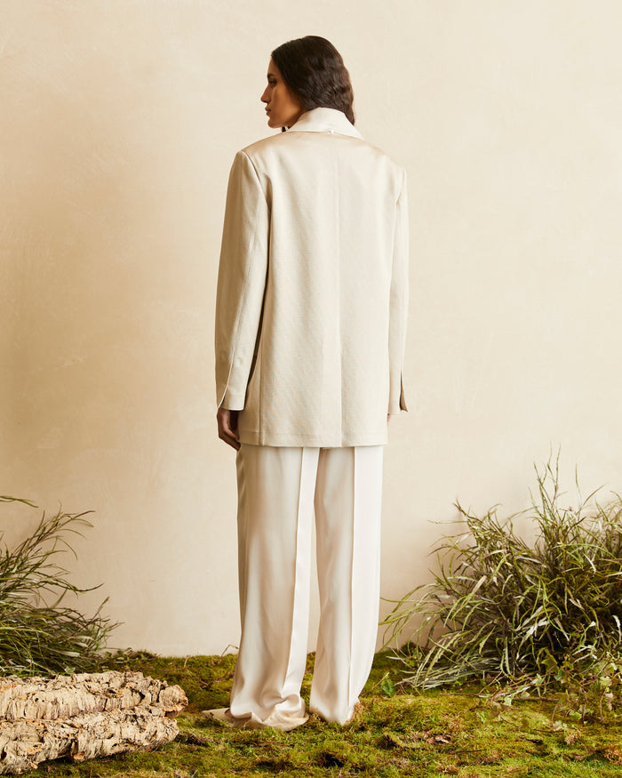 SILK TWILL TAILORED PANTS