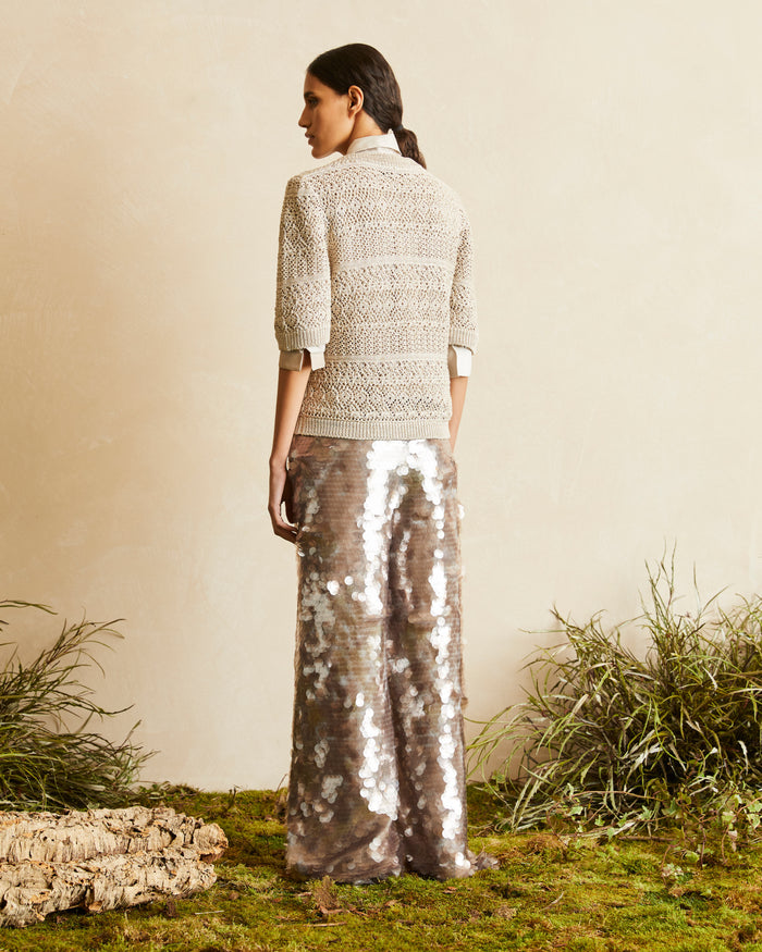 PANTS WITH SMOKED SEQUINS