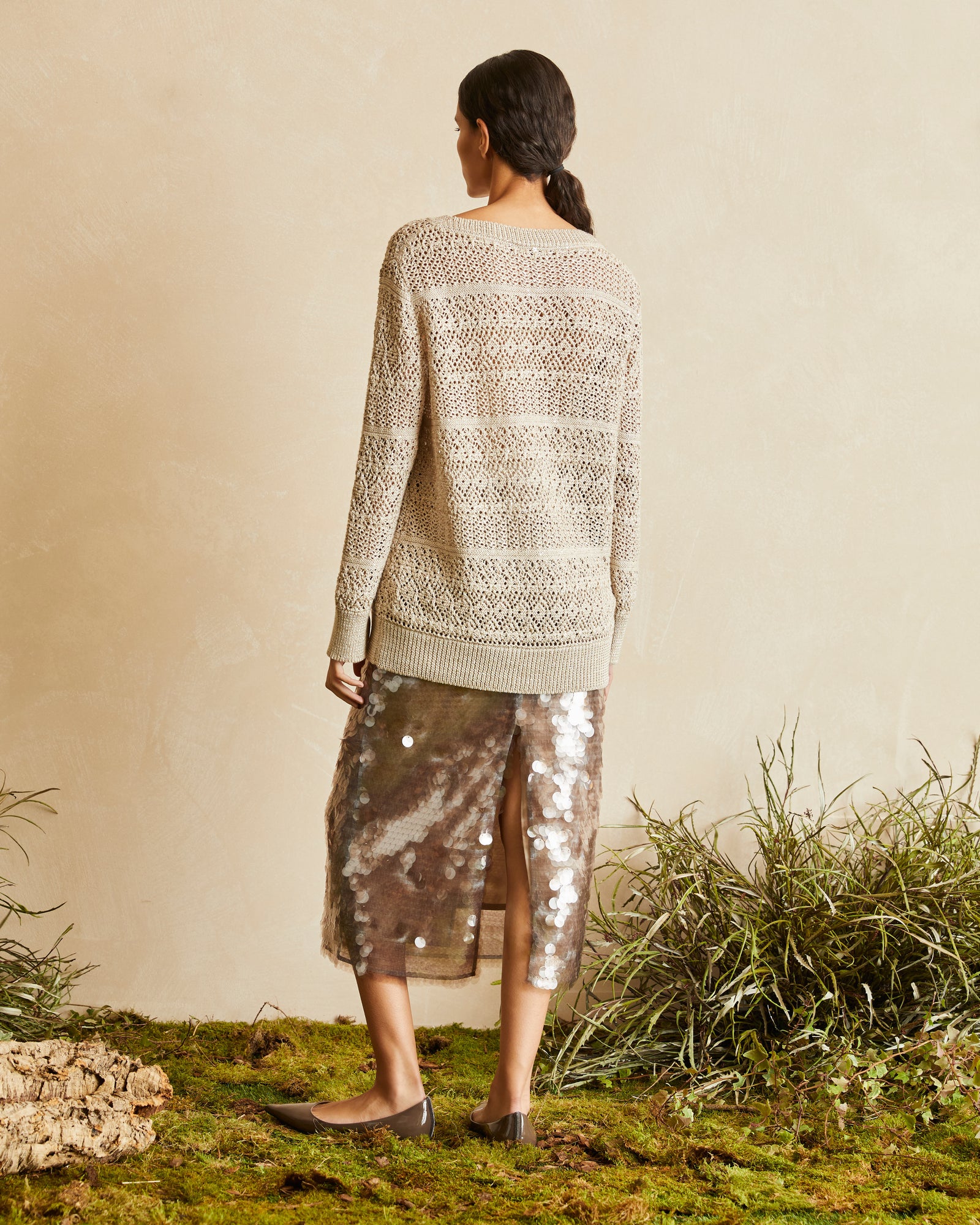 MAGLIA GIROCOLLO IN COTONE E CASHMERE