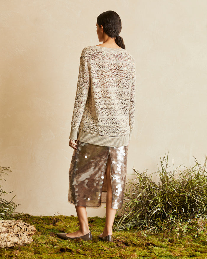 MAGLIA GIROCOLLO IN COTONE E CASHMERE
