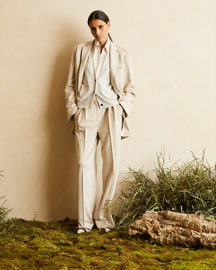 VISCOSE OVERSIZED JACKET WITH LUREX EFFECT