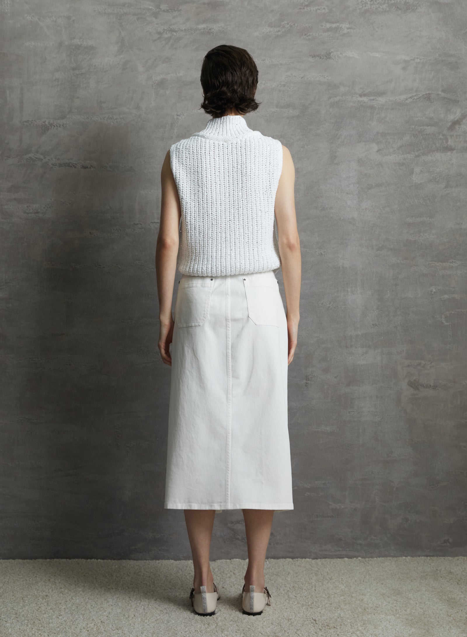 CABLE-KNIT COTTON VEST