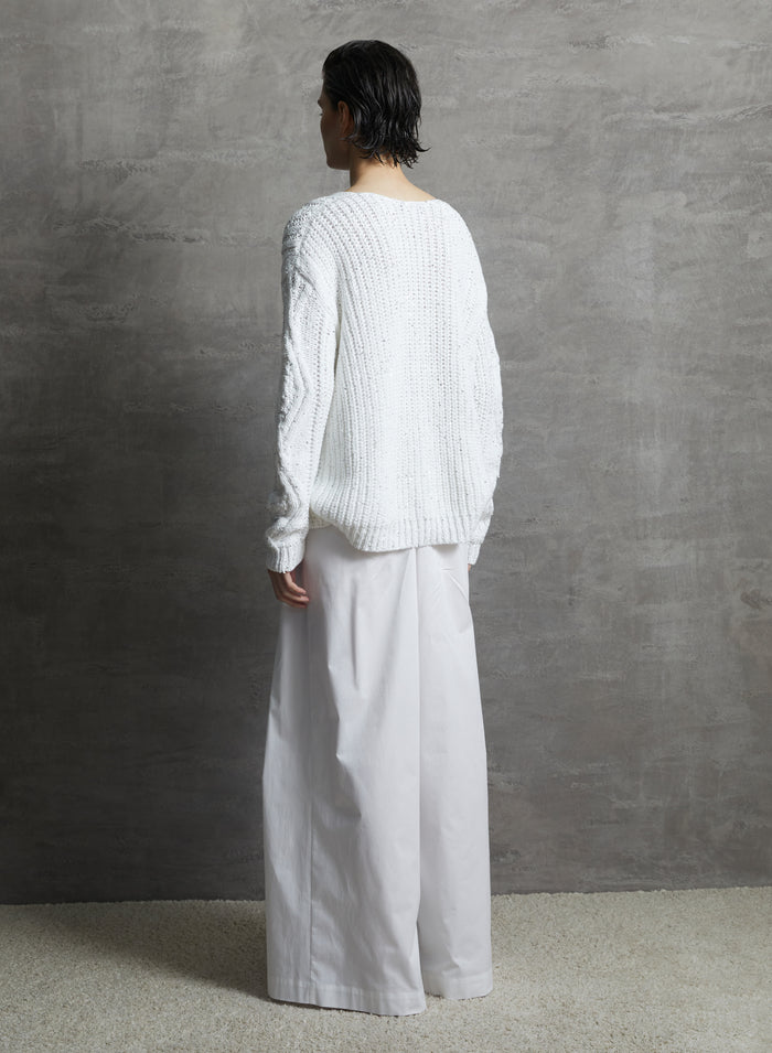 CABLE-KNIT COTTON SWEATER