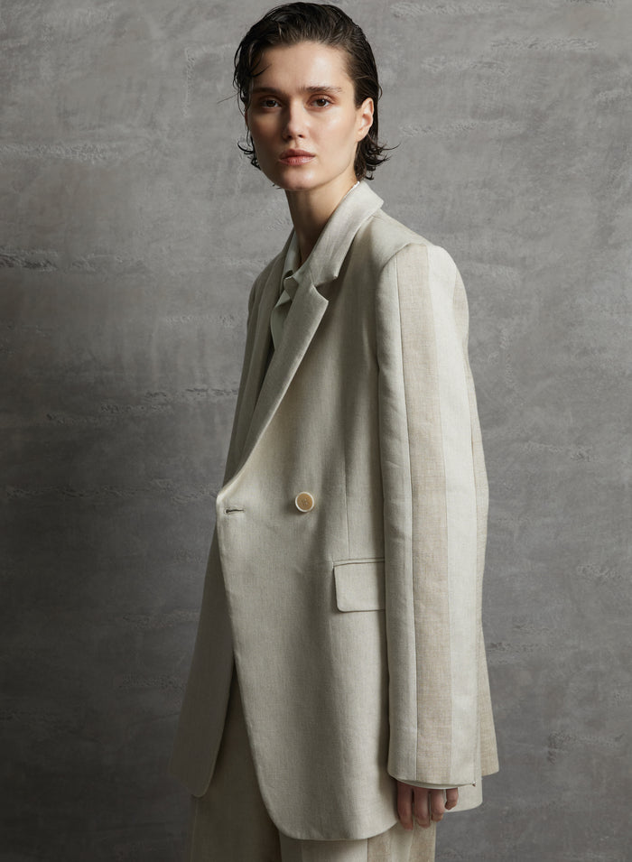 LINEN AND VISCOSE MELANGE BLEND JACKET 