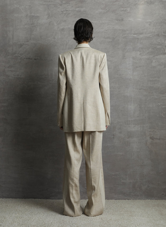 LINEN AND VISCOSE MELANGE BLEND JACKET 