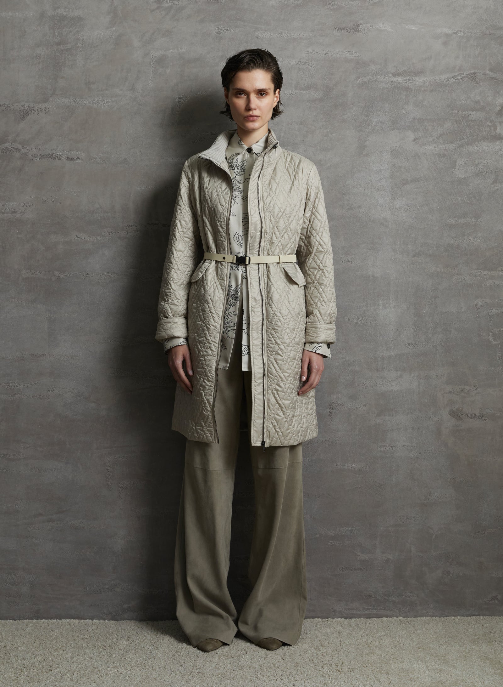 PANTALONI A GAMBA LARGA IN CAMOSCIO