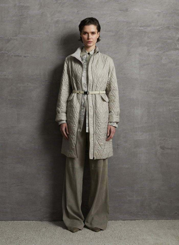 PANTALONI A GAMBA LARGA IN CAMOSCIO