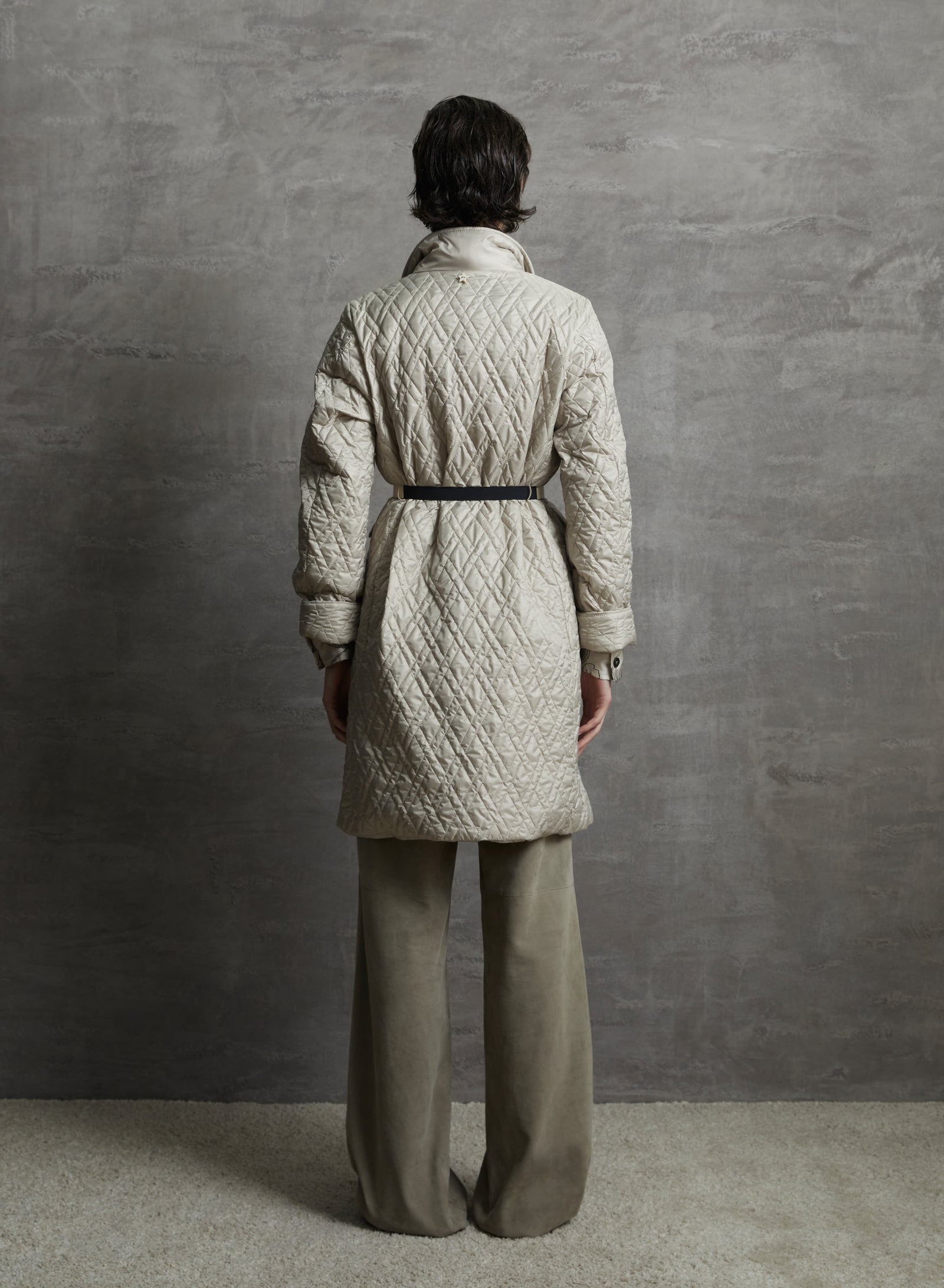 PANTALONI A GAMBA LARGA IN CAMOSCIO