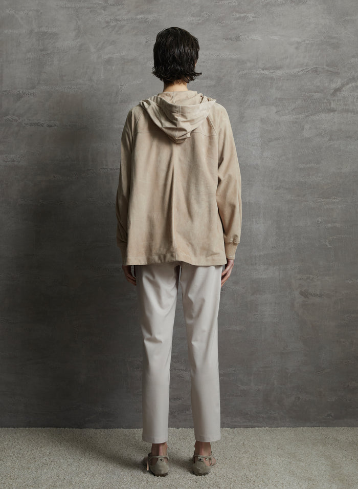 LEATHER HOODED JACKET