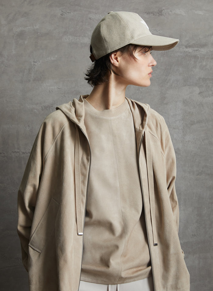 LEATHER HOODED JACKET