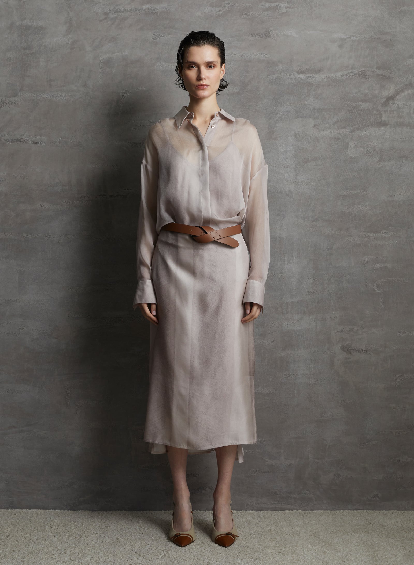 CINTURA IN PELLE CON CHIUSURA AD ANELLO