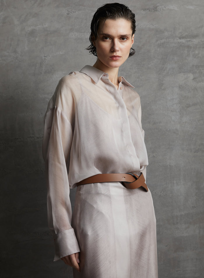 PRINTED SILK VOILE SHIRT