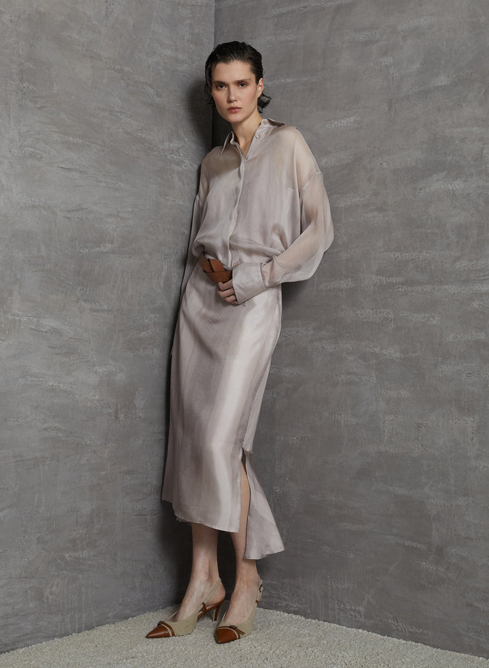 PRINTED SILK VOILE SHIRT