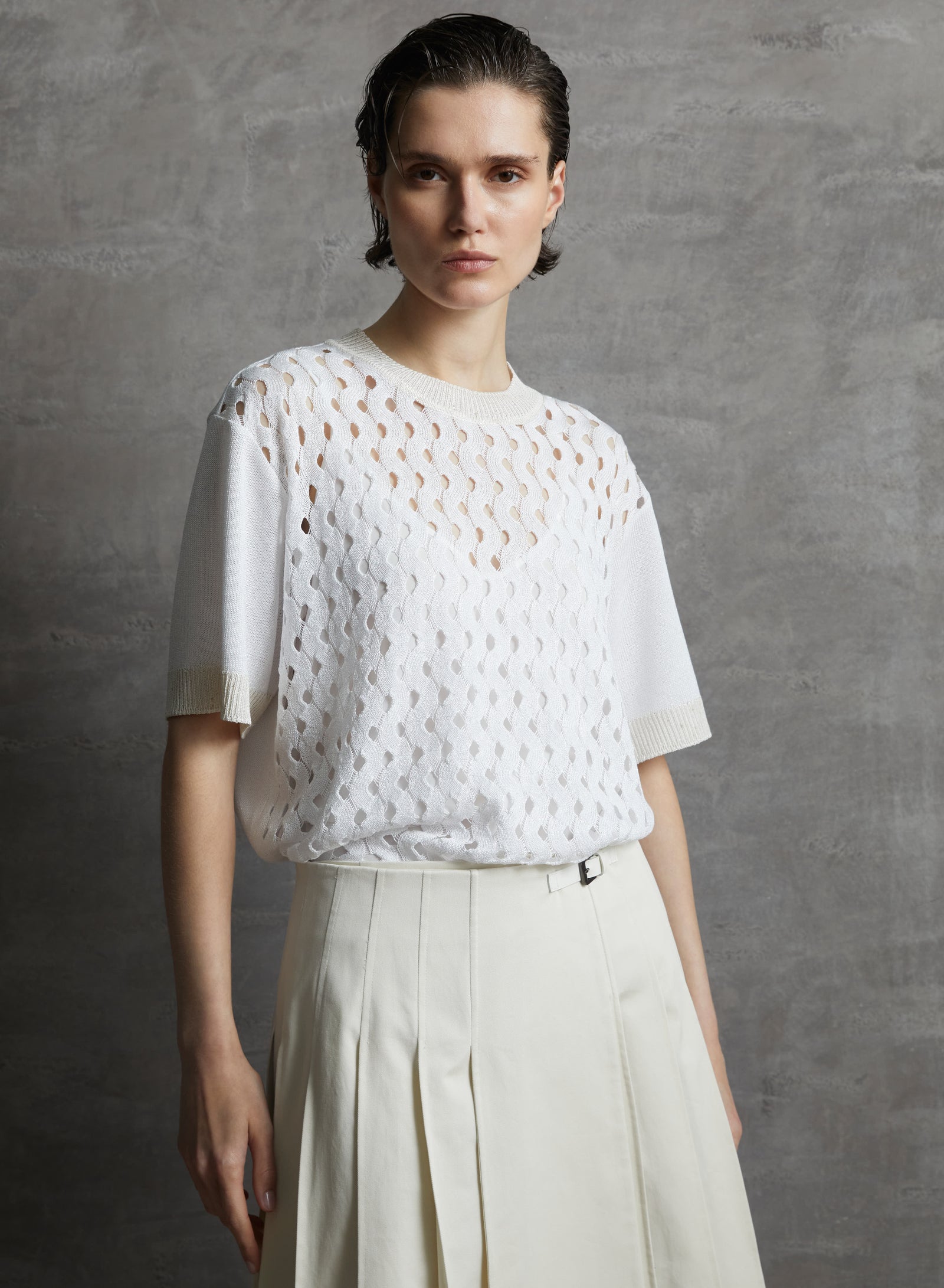 T-SHIRT IN MAGLIA DI MISTO VISCOSA