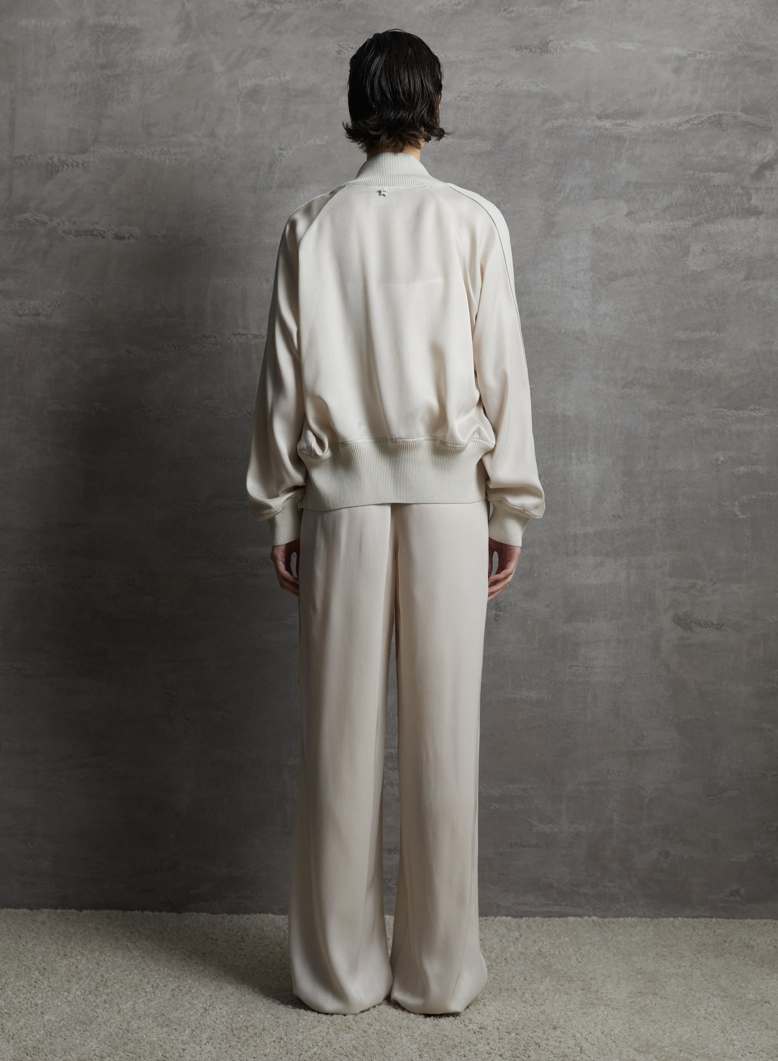 COTTON AND SILK BLEND TWILL BOMBER