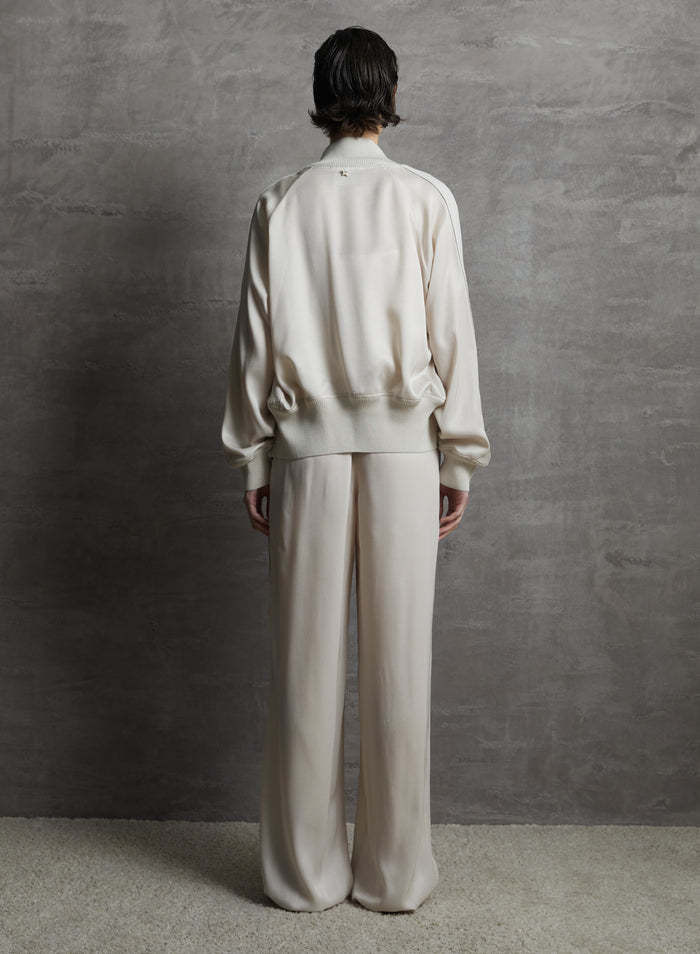 COTTON AND SILK BLEND TWILL BOMBER