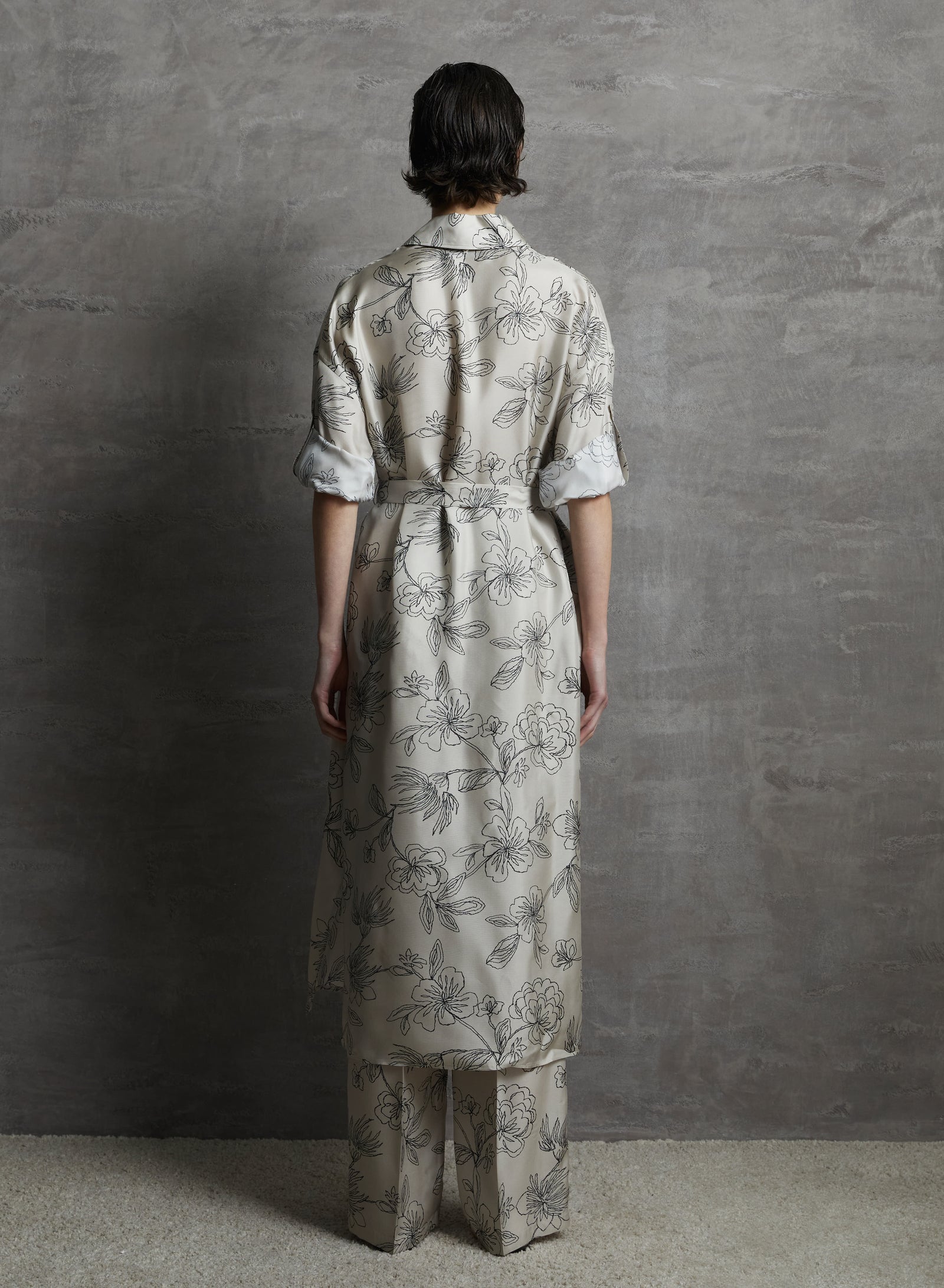 PRINTED SILK CHEMISIER DRESS