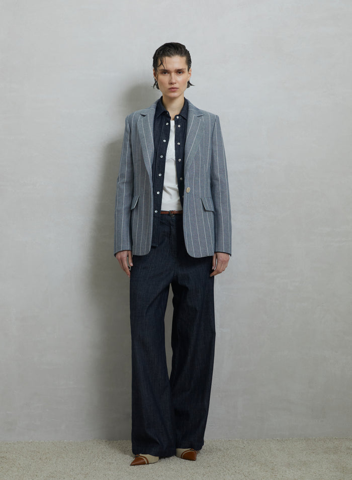 FLUID DENIM WESTERN SHIRT