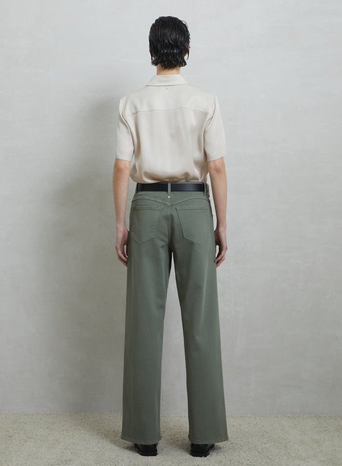 CAMICIA CROPPED IN TWILL DI MISTO SETA