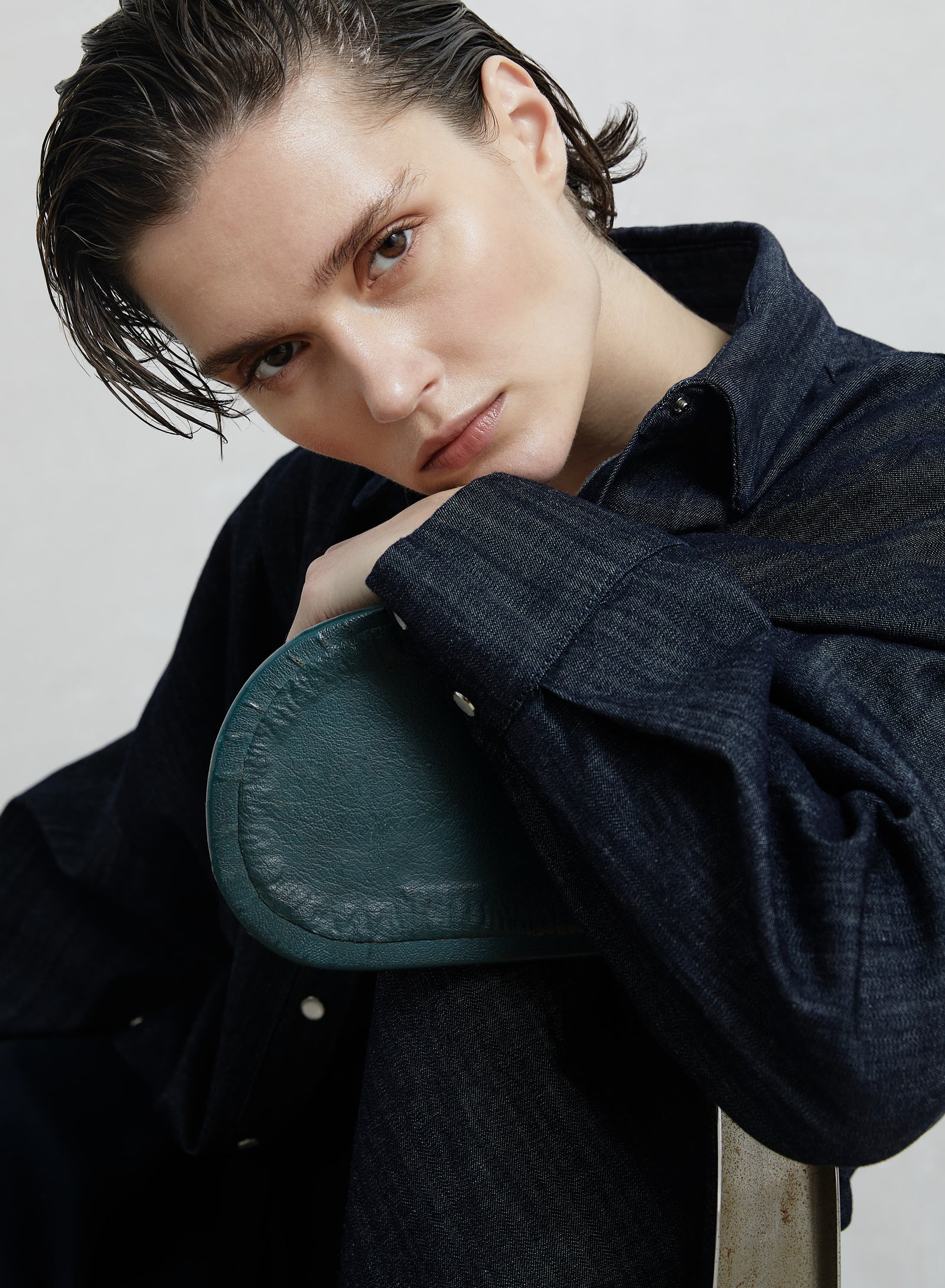 CAMICIA OVERSIZE IN DENIM FLUIDO