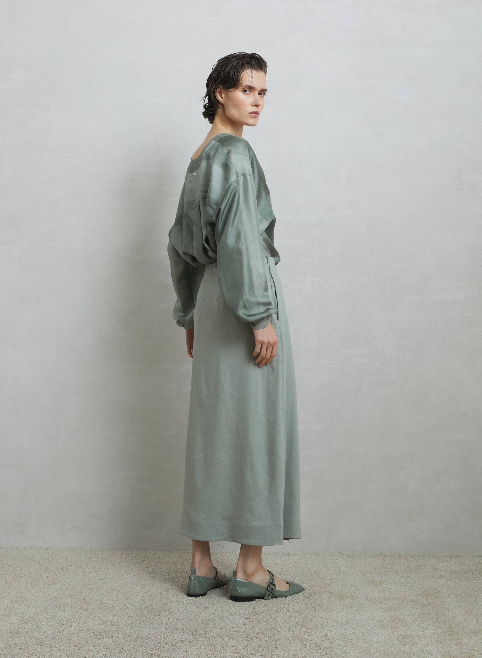 BLUSA IN TWILL DI MISTO SETA STAMPATA