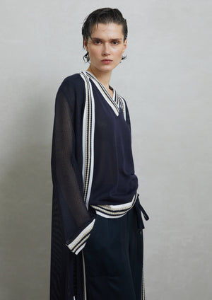 GILET IN PUNTO RETE IN MISTO VISCOSA