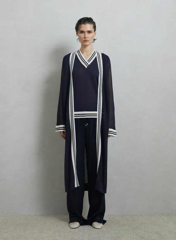 GILET IN PUNTO RETE IN MISTO VISCOSA