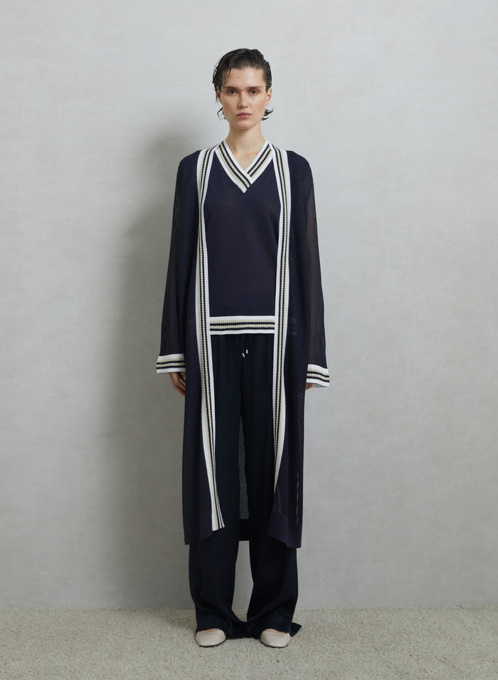 VISCOSE BLEND MESH KNIT VEST