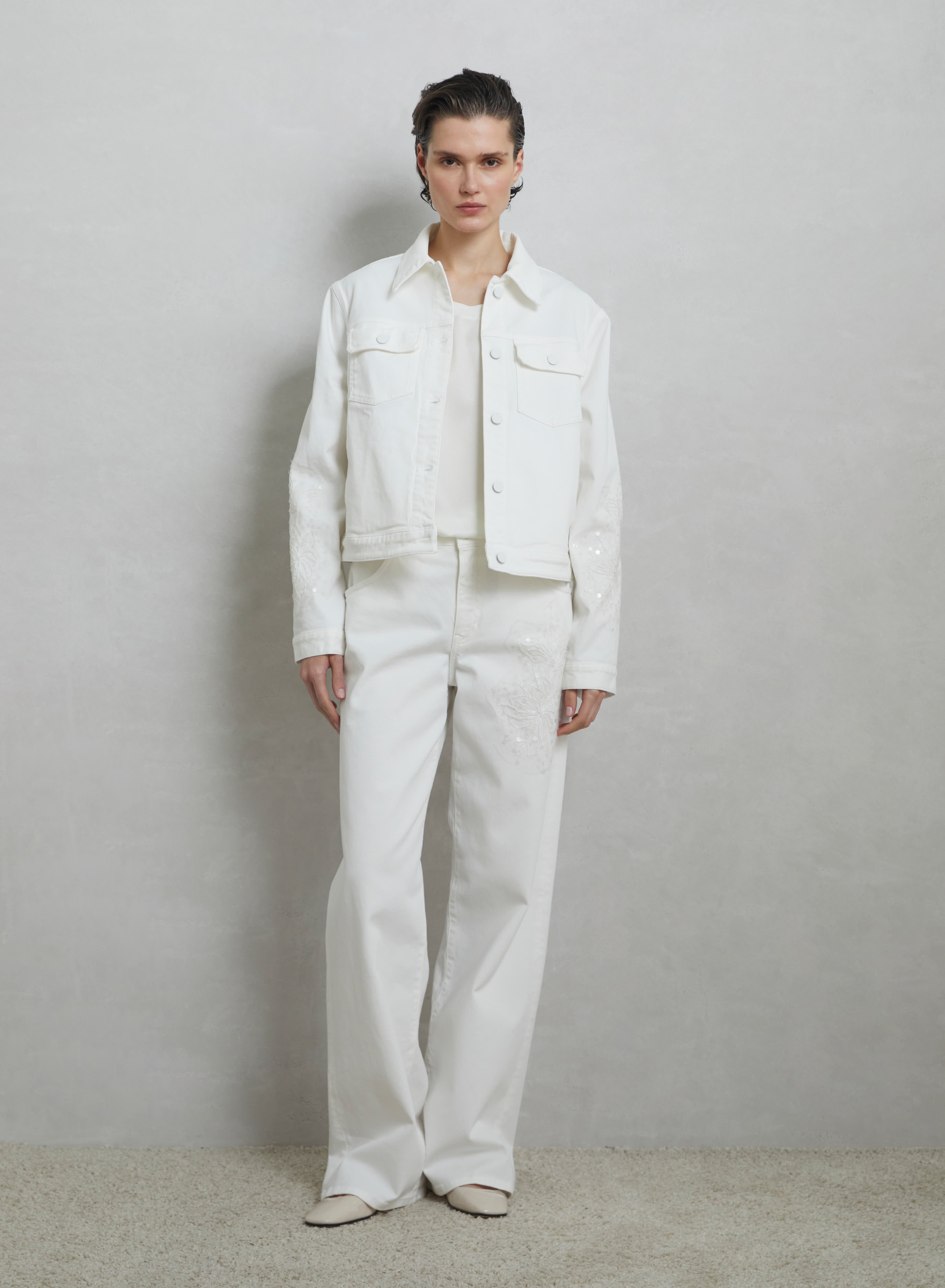 WIDE LEG DENIM PANTS WIT EMBROIDERY – Lorena Antoniazzi