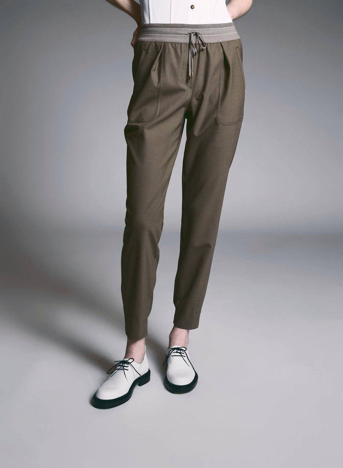 JOGGERS IN TELA UNITA DI LANA STRETCH