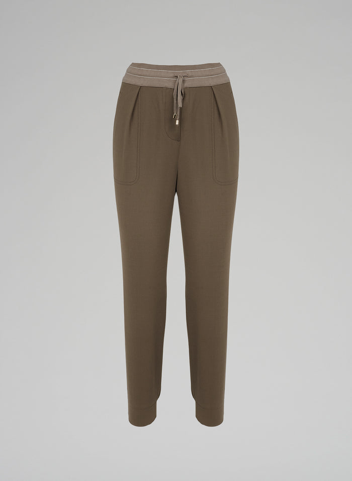 JOGGERS IN TELA UNITA DI LANA STRETCH