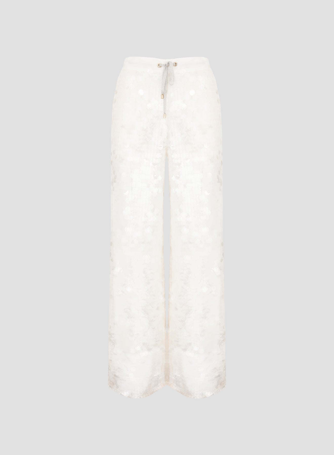 PANTALONI IN TWILL DI SETA CON PAILLETTES