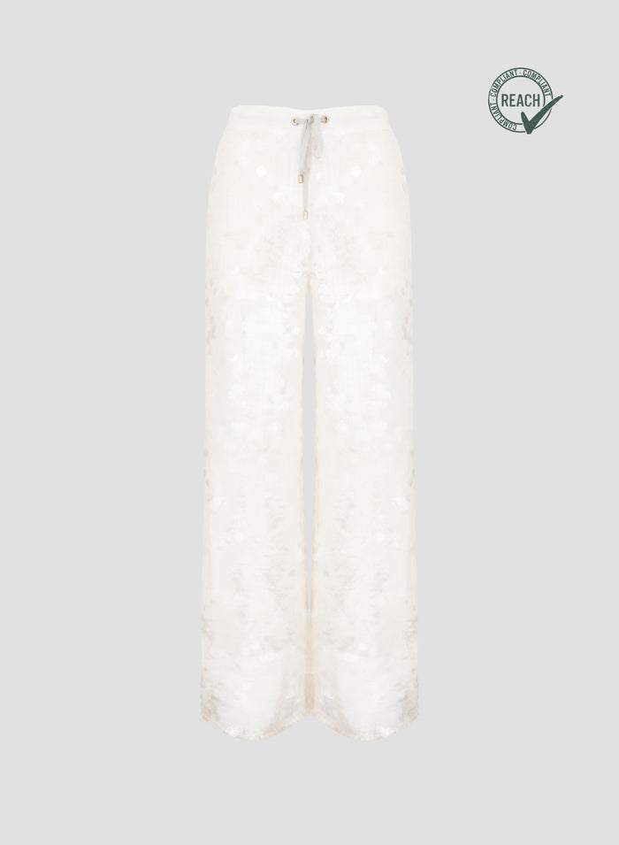 SILK TWILL PANTS WITH SEQUINS
