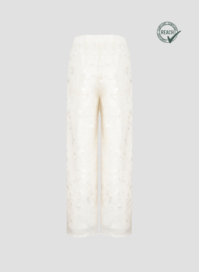 SILK TWILL PANTS WITH SEQUINS
