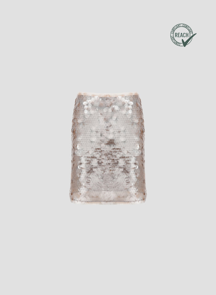 SKIRT WITH SMOKED SEQUINS