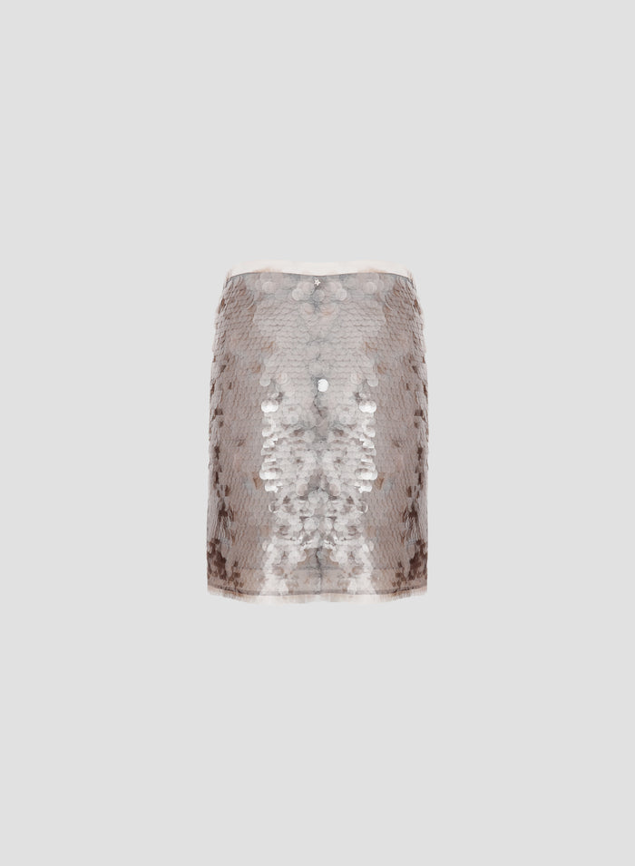 SKIRT WITH SMOKED SEQUINS