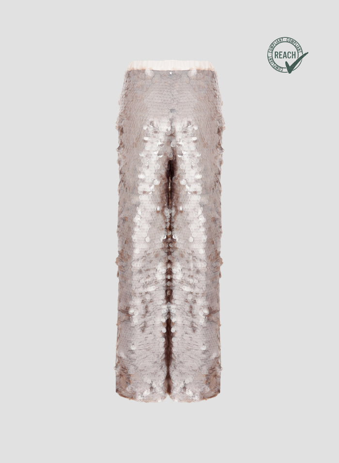 PANTS WITH SMOKED SEQUINS